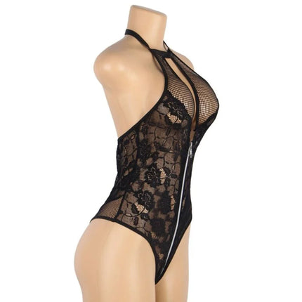 SUBBLIME - BODY MIT BLUMENSPITZE UND REISSVERSCHLUSS SINNLICH UND ELEGANT - Bodys