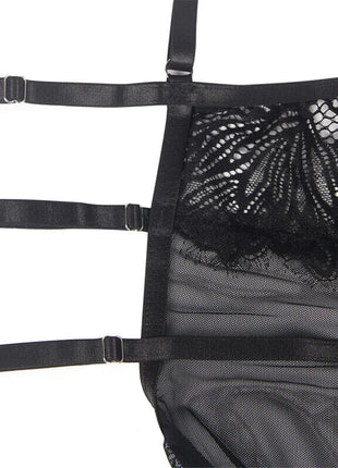 SUBBLIME - ELEGANTES BABYDOLL MIT SPITZENDETAILS IN SCHWARZ - Babydoll