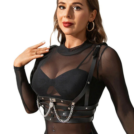 SUBBLIME - KORSETT HARNESS MIT KETTE DETAIL EINE GRÖSSE - Harness