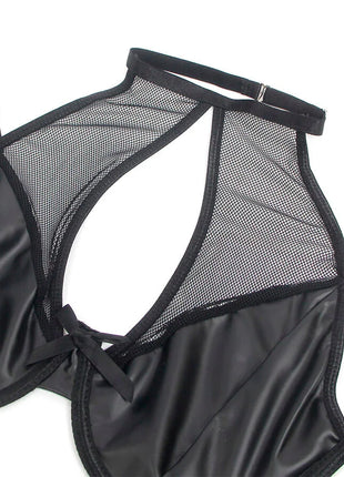 SUBBLIME - LEDER-BH UND ROCK-SET - SCHWARZ - Sexy Dessous-Set