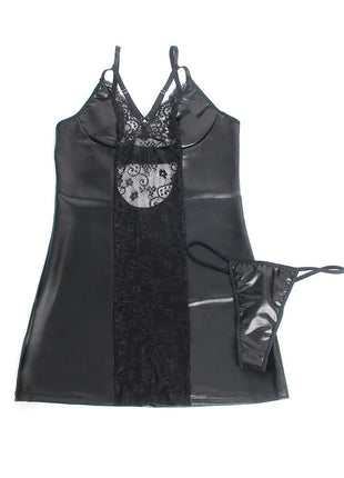 SUBBLIME - LEDERKLEID MIT BLUMENSPITZE - Sexy Kleider