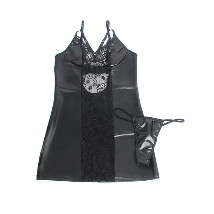 SUBBLIME - LEDERKLEID MIT BLUMENSPITZE - Sexy Kleider