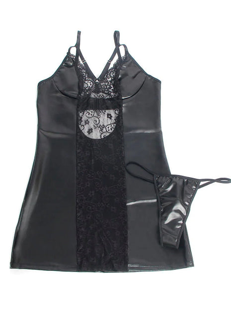 SUBBLIME - LEDERKLEID MIT BLUMENSPITZE - Sexy Kleider