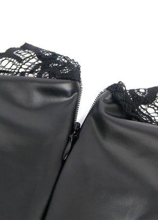 SUBBLIME - LEDERKLEID MIT SPITZENKRAGEN - Sexy Kleider