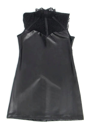 SUBBLIME - LEDERKLEID MIT SPITZENKRAGEN - Sexy Kleider