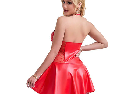 SUBBLIME - LEDERKLEID MIT SPITZENREISSVERSCHLUSS - ROT - Sexy Kleider