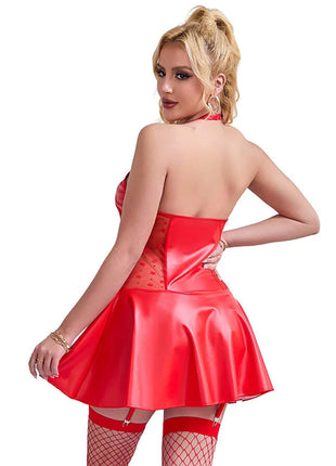 SUBBLIME - LEDERKLEID MIT SPITZENREISSVERSCHLUSS - ROT - Sexy Kleider