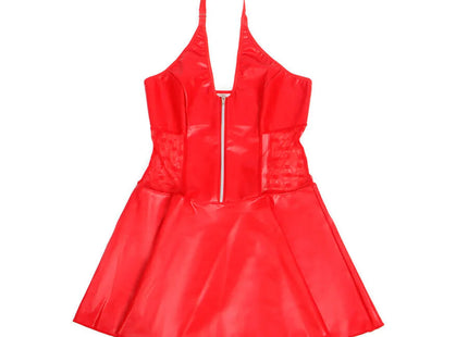 SUBBLIME - LEDERKLEID MIT SPITZENREISSVERSCHLUSS - ROT - Sexy Kleider