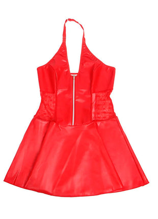 SUBBLIME - LEDERKLEID MIT SPITZENREISSVERSCHLUSS - ROT - Sexy Kleider