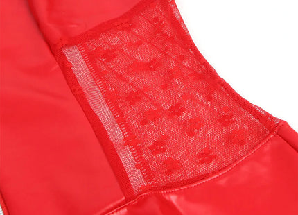 SUBBLIME - LEDERKLEID MIT SPITZENREISSVERSCHLUSS - ROT - Sexy Kleider