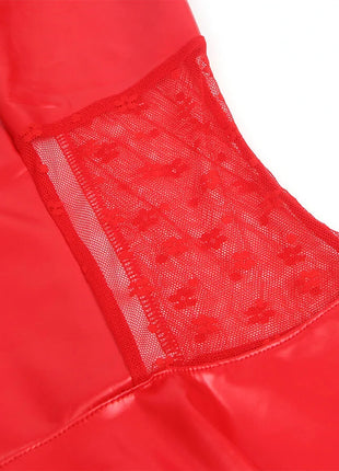 SUBBLIME - LEDERKLEID MIT SPITZENREISSVERSCHLUSS - ROT - Sexy Kleider