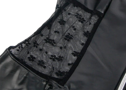 SUBBLIME - LEDERKLEID MIT SPITZENREISSVERSCHLUSS - SCHWARZ - Sexy Kleider