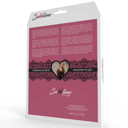 Pink und schwarze spitzenunterwäsche verpackung für subtile weibliche stil im set drei teile s m