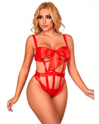 SUBBLIME - SEXY BODY MIT SCHLEIFE - S/M / Red - Body