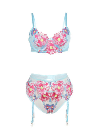 SUBBLIME - SEXY SET MIT BLUMENSTICKEREI - Sexy Dessous-Set