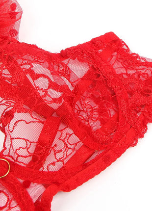 SUBBLIME - SPITZEN-BH UND STRUMPFBAND-SET - Sexy Dessous-Set