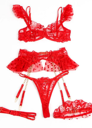 SUBBLIME - SPITZEN-BH UND STRUMPFBAND-SET - Sexy Dessous-Set
