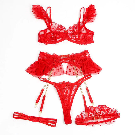 SUBBLIME - SPITZEN-BH UND STRUMPFBAND-SET - Sexy Dessous-Set