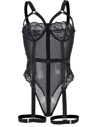 SUBBLIME - Verführerischer Body mit Spitzenakzent Schwarz - Bodys