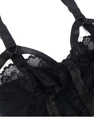 SUBBLIME - Verführerischer Body mit Spitzenakzent Schwarz - Bodys