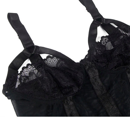 SUBBLIME - Verführerischer Body mit Spitzenakzent Schwarz - Bodys