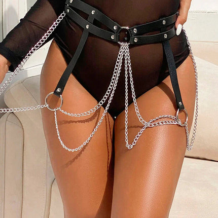 SUBBLIME - Verführerischer Ledergürtel in Schwarz Einheitsgröße - Gürtel-Harness