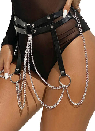 SUBBLIME - Verführerischer Ledergürtel in Schwarz Einheitsgröße - Gürtel-Harness