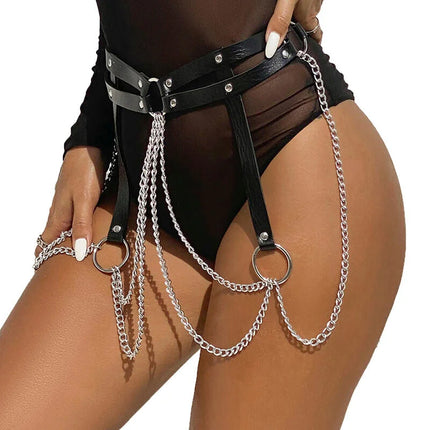 SUBBLIME - Verführerischer Ledergürtel in Schwarz Einheitsgröße - Gürtel-Harness
