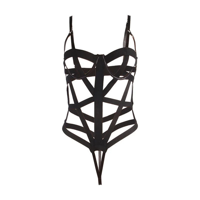 SUBBLIME - Verführerisches Cut-Out Dessous in Schwarz - Body ohne Schritt
