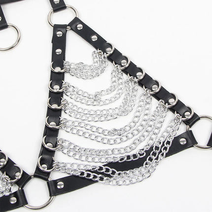 SUBBLIME - Verführerisches Harness-BH-Set mit Ketten Einheitsgröße - Harness-BH