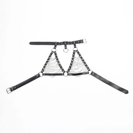 SUBBLIME - Verführerisches Harness-BH-Set mit Ketten Einheitsgröße - Harness-BH