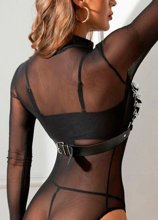 SUBBLIME - Verführerisches Harness-BH-Set mit Ketten Einheitsgröße - Harness-BH