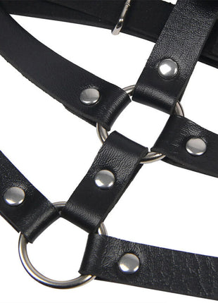 SUBBLIME - Verführerisches Leder-Brustharness in Schwarz Einheitsgröße - Brust-Harness