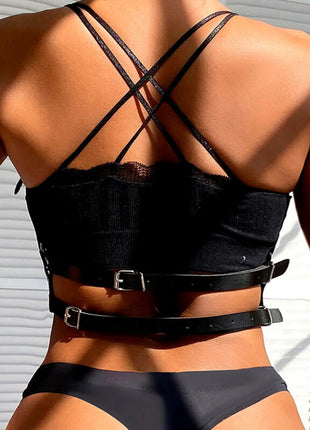 SUBBLIME - Verführerisches Leder-Brustharness in Schwarz Einheitsgröße - Brust-Harness