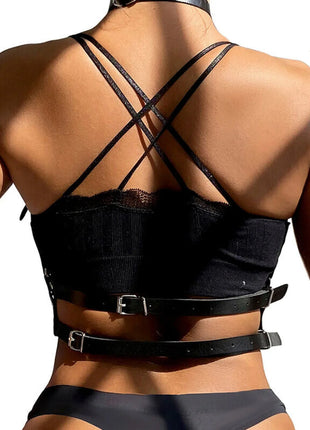 SUBBLIME - Verführerisches Leder-Brustharness in Schwarz Einheitsgröße - Brust-Harness