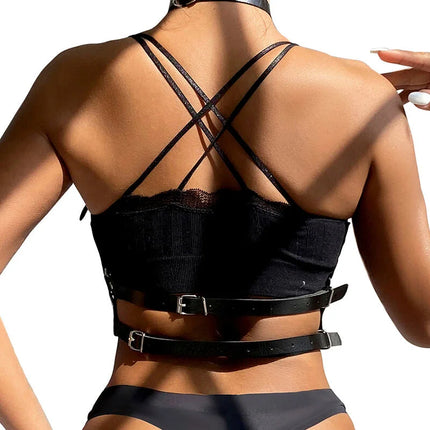 SUBBLIME - Verführerisches Leder-Brustharness in Schwarz Einheitsgröße - Brust-Harness
