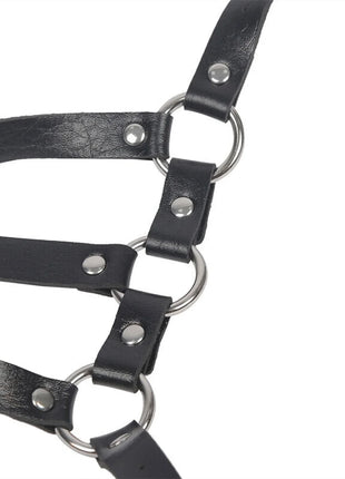 SUBBLIME - Verstellbarer Leder Körperharness Schwarz Verführerisches Dessous - Harness