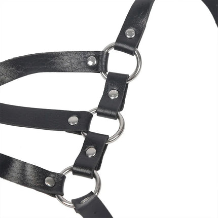 SUBBLIME - Verstellbarer Leder Körperharness Schwarz Verführerisches Dessous - Harness