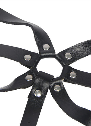 SUBBLIME - Verstellbarer Leder Körperharness Schwarz Verführerisches Dessous - Harness