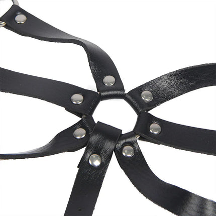 SUBBLIME - Verstellbarer Leder Körperharness Schwarz Verführerisches Dessous - Harness