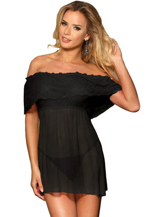 Sublime Nacht: Kleid & Tanga-Set Schwarz