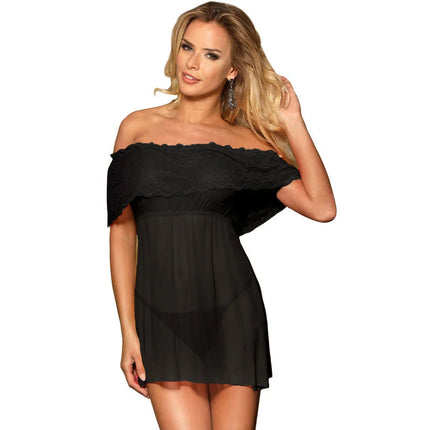 Sublime Nacht: Kleid & Tanga-Set Schwarz