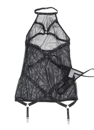 SUBLLIME - TRANSPARENTES NECKHOLDER-KLEID SCHWARZ S/M