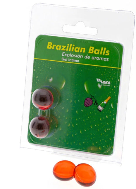 TALOKA - 2 BRASILIANISCHE KUGELN ERDBEER & CHAMPAGNER-INTIM-GEL
