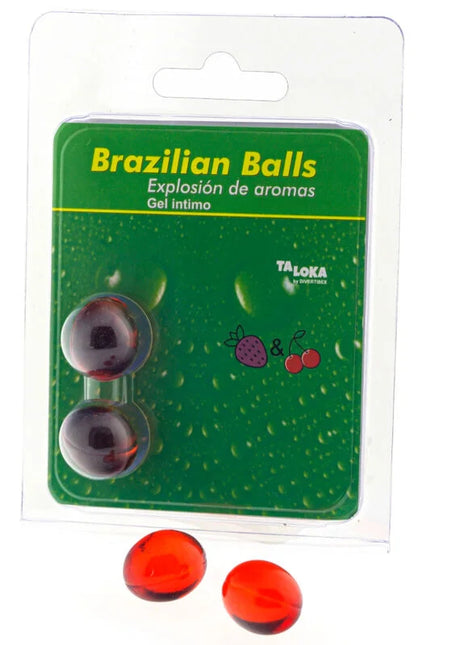 TALOKA - 2 BRASILIANISCHE KUGELN ERDBEERE & KIRSCH-INTIM-GEL