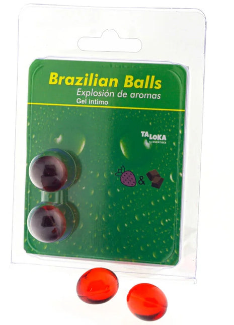 TALOKA - 2 BRASILIANISCHE KUGELN ERDBEERE UND SCHOKOLADE INTIMGEL