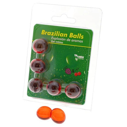 TALOKA - 5 BRASILIANISCHE KUGELN ERDBEERE UND KIRSCH-INTIM-GEL