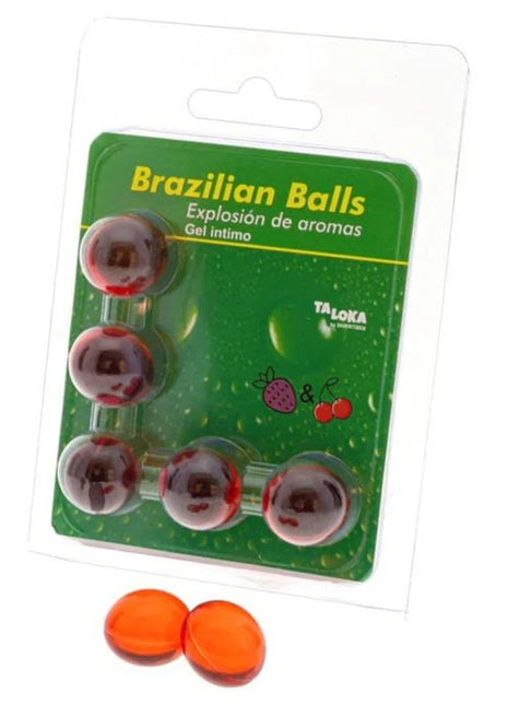 TALOKA - 5 BRASILIANISCHE KUGELN ERDBEERE UND KIRSCH-INTIM-GEL