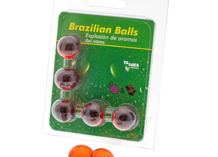 TALOKA - 5 BRASILIANISCHE KUGELN ERDBEERE UND SCHOKOLADE INTIMGEL