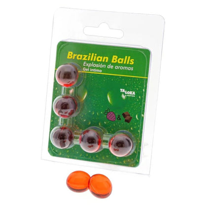 TALOKA - 5 BRASILIANISCHE KUGELN ERDBEERE UND SCHOKOLADE INTIMGEL